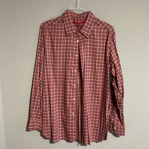 Daniel Cremieux Long-Sleeve Button Down Shirt, Size L, Slim Fit, Orange/Blue